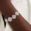 28ctw Round Cut Clover Statement Bracelet