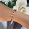 4.5ctw Princess Cut Multicolor Sapphire Rainbow Bypass Bangle