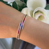 4.5ctw Princess Cut Multicolor Sapphire Rainbow Bypass Bangle