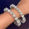 40ctw 8MM Round Cut White Sapphire Classic Bangle