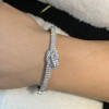 6ctw Two Row Paved White Sapphire Knot Bangle