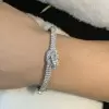 6ctw Two Row Paved White Sapphire Knot Bangle