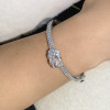 6ctw Two Row Paved White Sapphire Knot Bangle