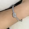 6ctw Two Row Paved White Sapphire Knot Bangle