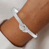 6ctw Two Row Paved White Sapphire Knot Bangle