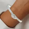6ctw Two Row Paved White Sapphire Knot Bangle