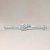 6ctw Two Row Paved White Sapphire Knot Bangle