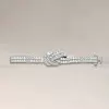 6ctw Two Row Paved White Sapphire Knot Bangle