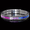 14ctw Baguette Cut Multicolor Sapphire Rainbow Bracelet