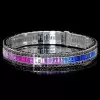 14ctw Baguette Cut Multicolor Sapphire Rainbow Bracelet