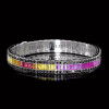 14ctw Baguette Cut Multicolor Sapphire Rainbow Bracelet