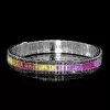 14ctw Baguette Cut Multicolor Sapphire Rainbow Bracelet