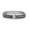 14ctw Baguette Cut Multicolor Sapphire Rainbow Bracelet