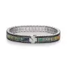 14ctw Baguette Cut Multicolor Sapphire Rainbow Bracelet