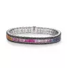 14ctw Baguette Cut Multicolor Sapphire Rainbow Bracelet