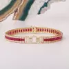 11ctw Princess Cut Blue Sapphire/Ruby Tennis Bracelet