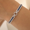 11ctw Princess Cut Blue Sapphire/Ruby Tennis Bracelet