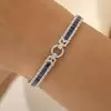 11ctw Princess Cut Blue Sapphire/Ruby Tennis Bracelet
