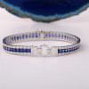 11ctw Princess Cut Blue Sapphire/Ruby Tennis Bracelet