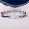 11ctw Princess Cut Blue Sapphire/Ruby Tennis Bracelet