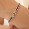 11ctw Princess Cut Blue Sapphire/Ruby Tennis Bracelet