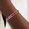 13ctw Oval Cut Multicolor Sapphire Rainbow Bangle