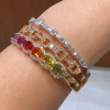 13ctw Oval Cut Multicolor Sapphire Rainbow Bangle