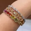 13ctw Oval Cut Multicolor Sapphire Rainbow Bangle