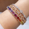 13ctw Oval Cut Multicolor Sapphire Rainbow Bangle