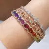 13ctw Oval Cut Multicolor Sapphire Rainbow Bangle