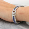 16ctw Round Cut Blue Sapphire Vintage Bracelet