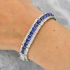16ctw Round Cut Blue Sapphire Vintage Bracelet