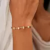 2ctw Pear and Marquise Cut Gold Tone Simple Bangle