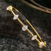 2ctw Pear and Marquise Cut Gold Tone Simple Bangle