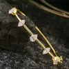 2ctw Pear and Marquise Cut Gold Tone Simple Bangle