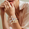5ctw Baguette Cut White Sapphire Bypass Clover Bangle
