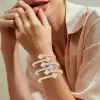 5ctw Baguette Cut White Sapphire Bypass Clover Bangle