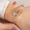 5ctw Baguette Cut White Sapphire Bypass Clover Bangle