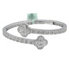 5ctw Baguette Cut White Sapphire Bypass Clover Bangle