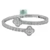 5ctw Baguette Cut White Sapphire Bypass Clover Bangle
