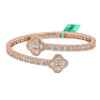 5ctw Baguette Cut White Sapphire Bypass Clover Bangle