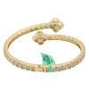 5ctw Baguette Cut White Sapphire Bypass Clover Bangle