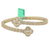 5ctw Baguette Cut White Sapphire Bypass Clover Bangle
