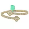 5ctw Baguette Cut White Sapphire Bypass Clover Bangle