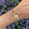 Round Cut Two Tone Matte Bypass Bangle