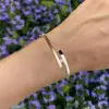 Round Cut Two Tone Matte Bypass Bangle
