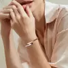 Round Cut Two Tone Matte Bypass Bangle