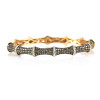 4.5ctw White and Black Sapphire Paved Bamboo Bangle