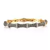 4.5ctw White and Black Sapphire Paved Bamboo Bangle