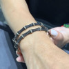 4.5ctw White and Black Sapphire Paved Bamboo Bangle